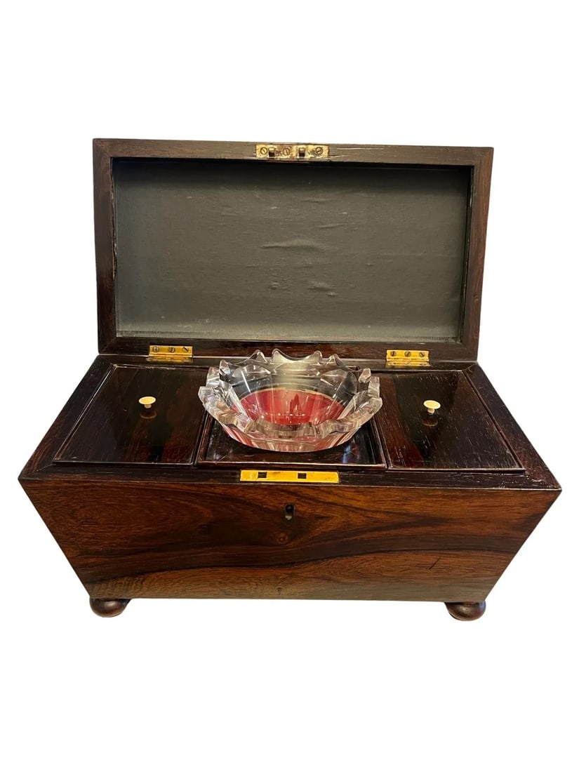 Large 19th Century English Mahogany Sarcophagus Form Tea Caddy - 2