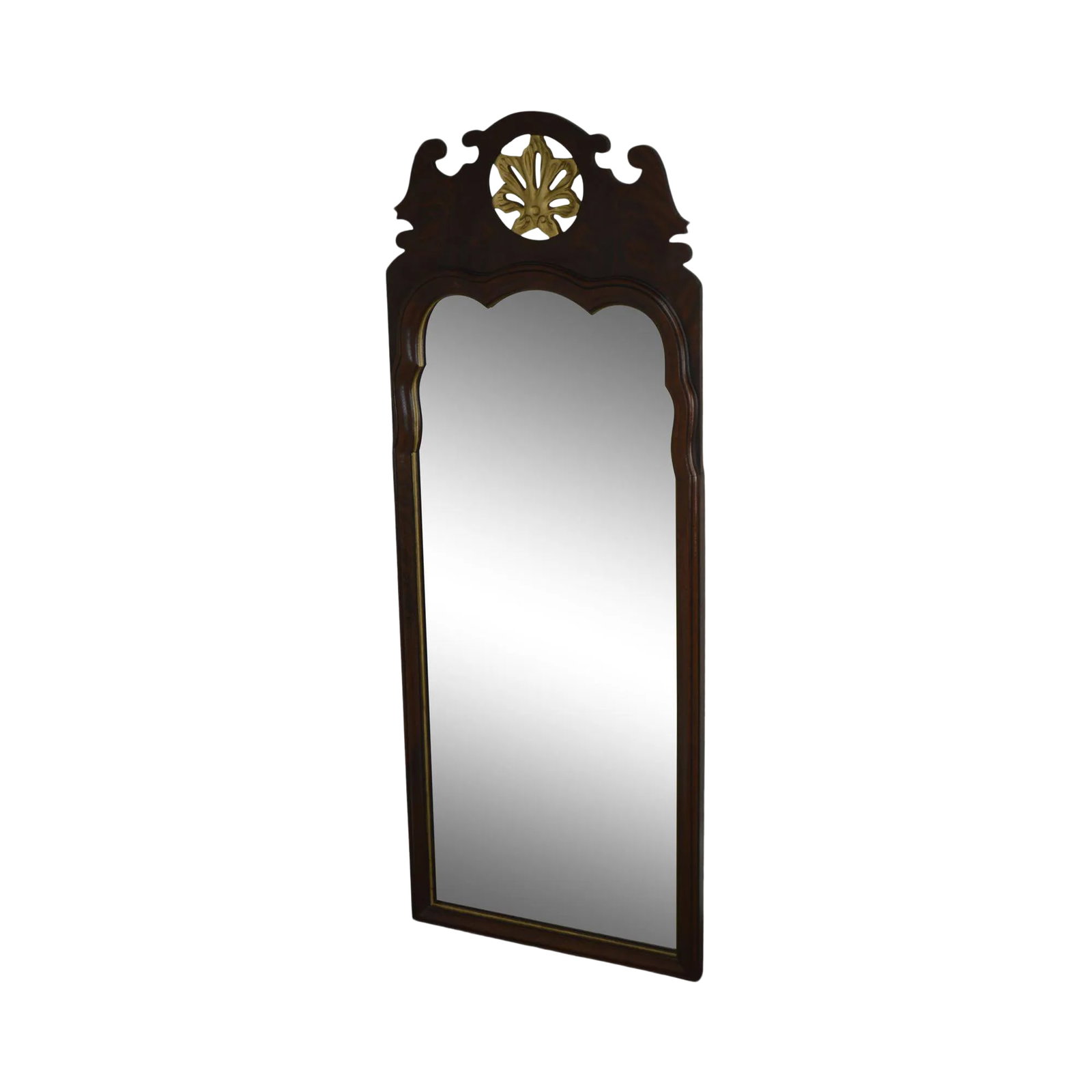 Georgian Style Beveled Mirror Flame Mahogany Pierced Giltwood Carved Looking Glass (1 of 13)