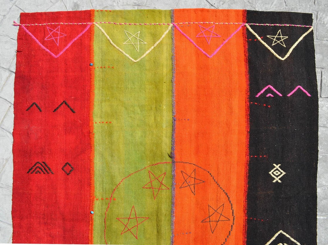 Vintage Turkish Rug Hand Woven Tribal Kilim Tapestry Area Rug Wall Decor - 4"²2"³ × - 10