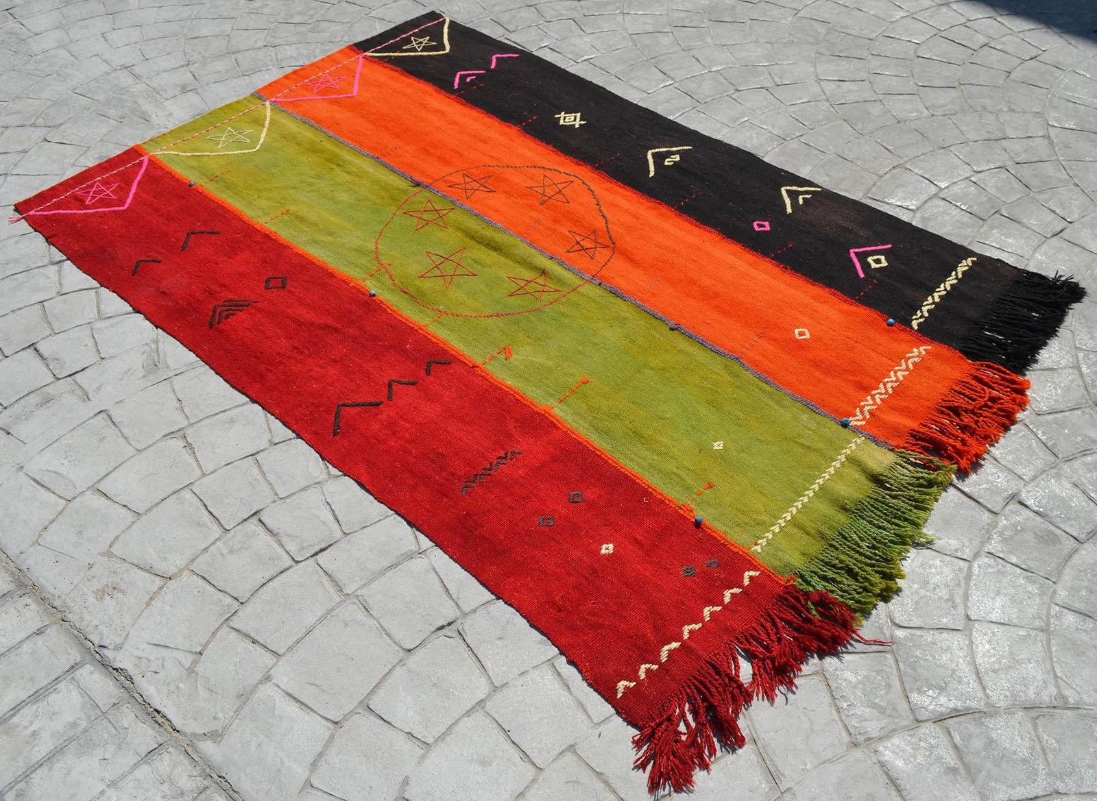 Vintage Turkish Rug Hand Woven Tribal Kilim Tapestry Area Rug Wall Decor - 4"²2"³ × - 5