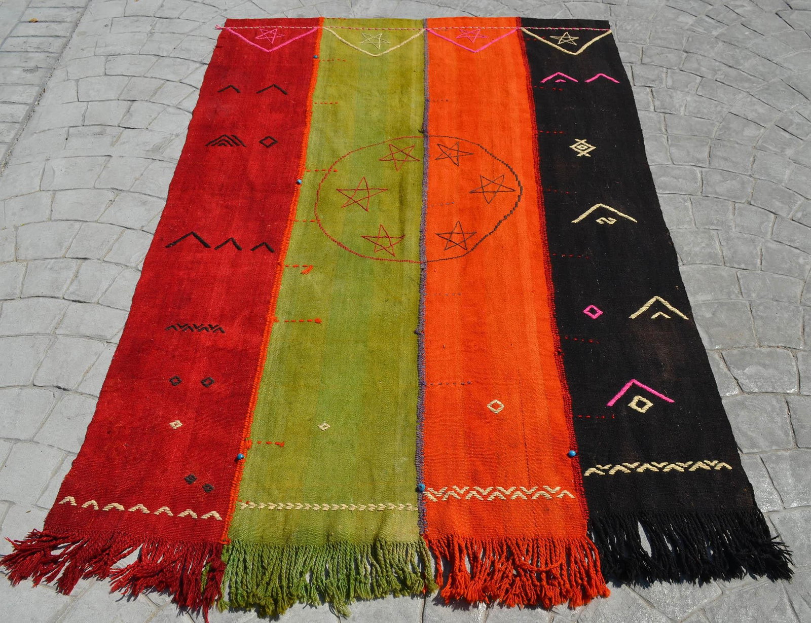 Vintage Turkish Rug Hand Woven Tribal Kilim Tapestry Area Rug Wall Decor - 4"²2"³ × - 6