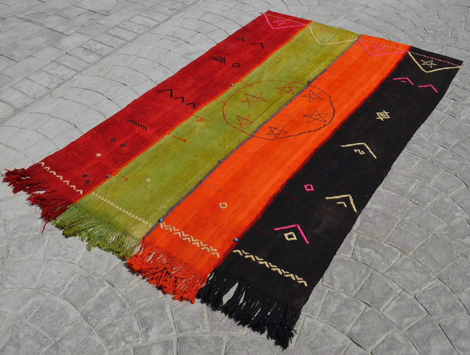Vintage Turkish Rug Hand Woven Tribal Kilim Tapestry Area Rug Wall Decor - 4"²2"³ × - 7