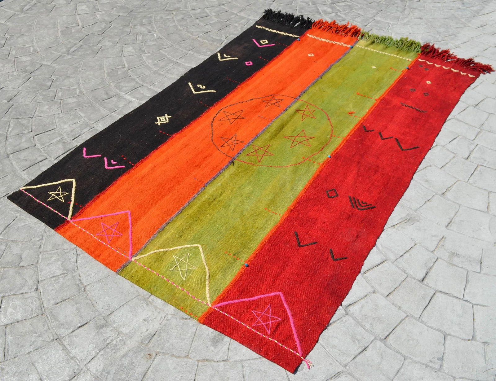 Vintage Turkish Rug Hand Woven Tribal Kilim Tapestry Area Rug Wall Decor - 4"²2"³ × - 8