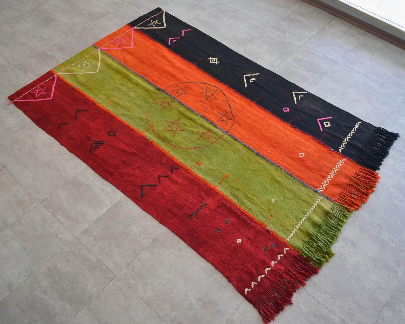 Vintage Turkish Rug Hand Woven Tribal Kilim Tapestry Area Rug Wall Decor - 4"²2"³ × - 9