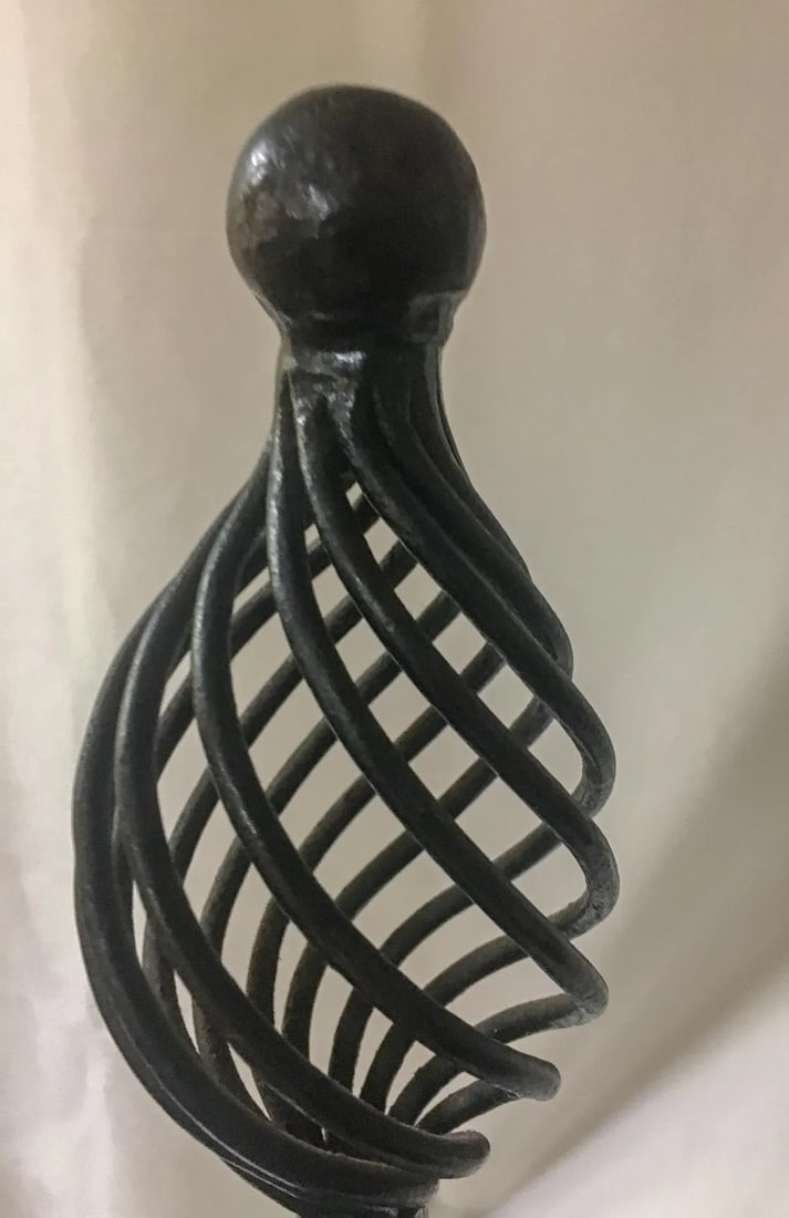 19thc Monumental Size Hand-Forged Spanish Colonial Wrought Iron Pair Andirons - 6