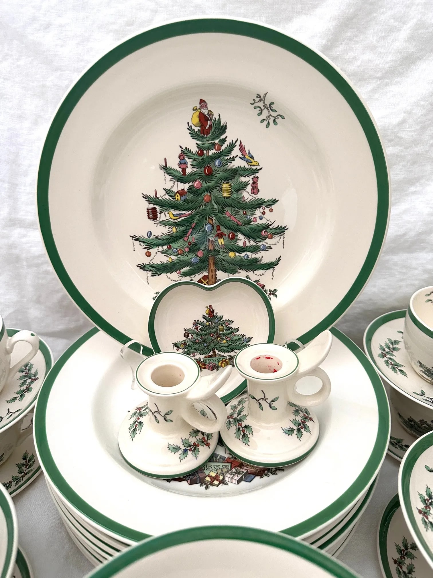Vintage Spode "Christmas Tree" Dinnerware Set of 66 - 3