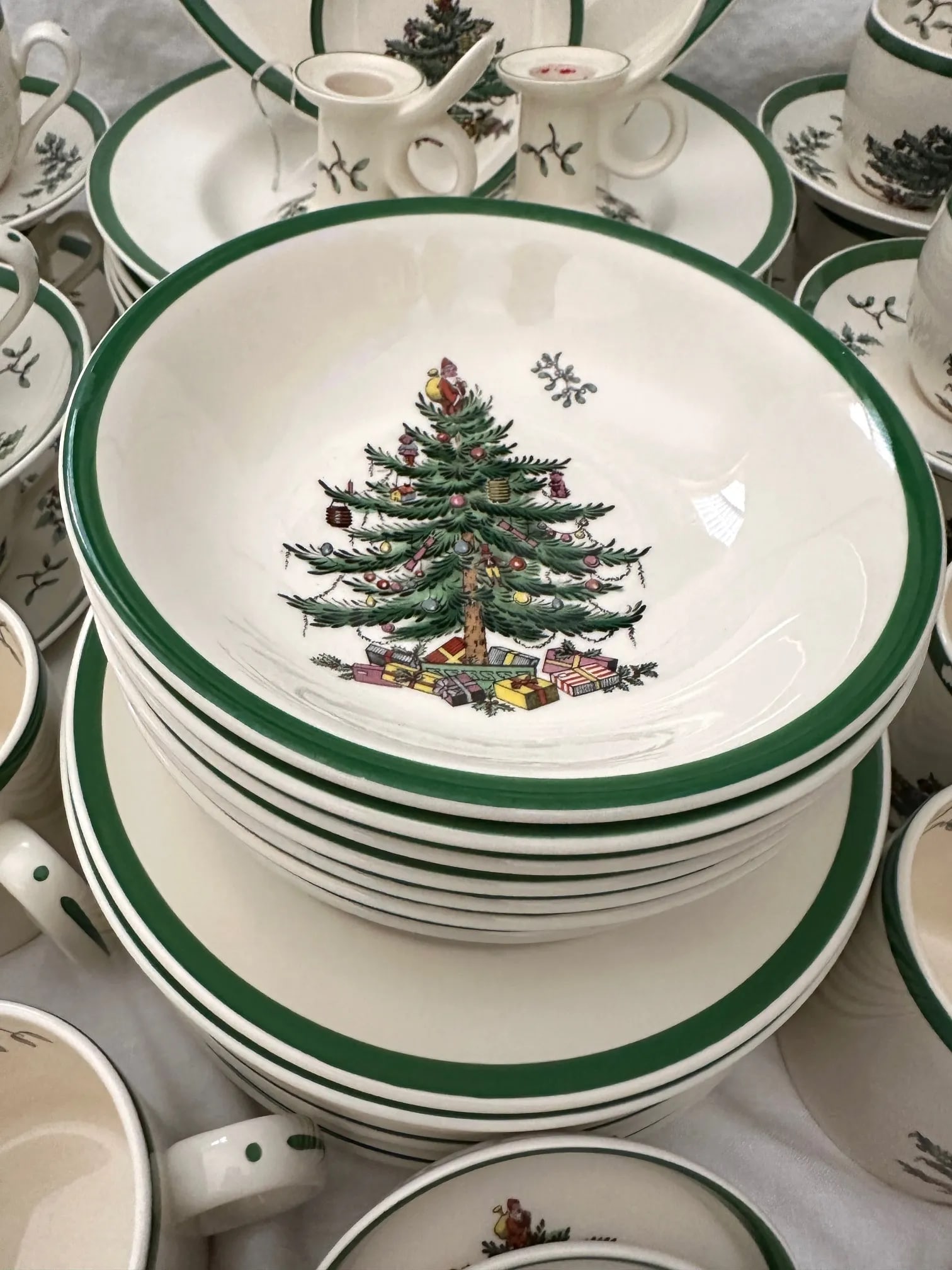 Vintage Spode "Christmas Tree" Dinnerware Set of 66 - 5