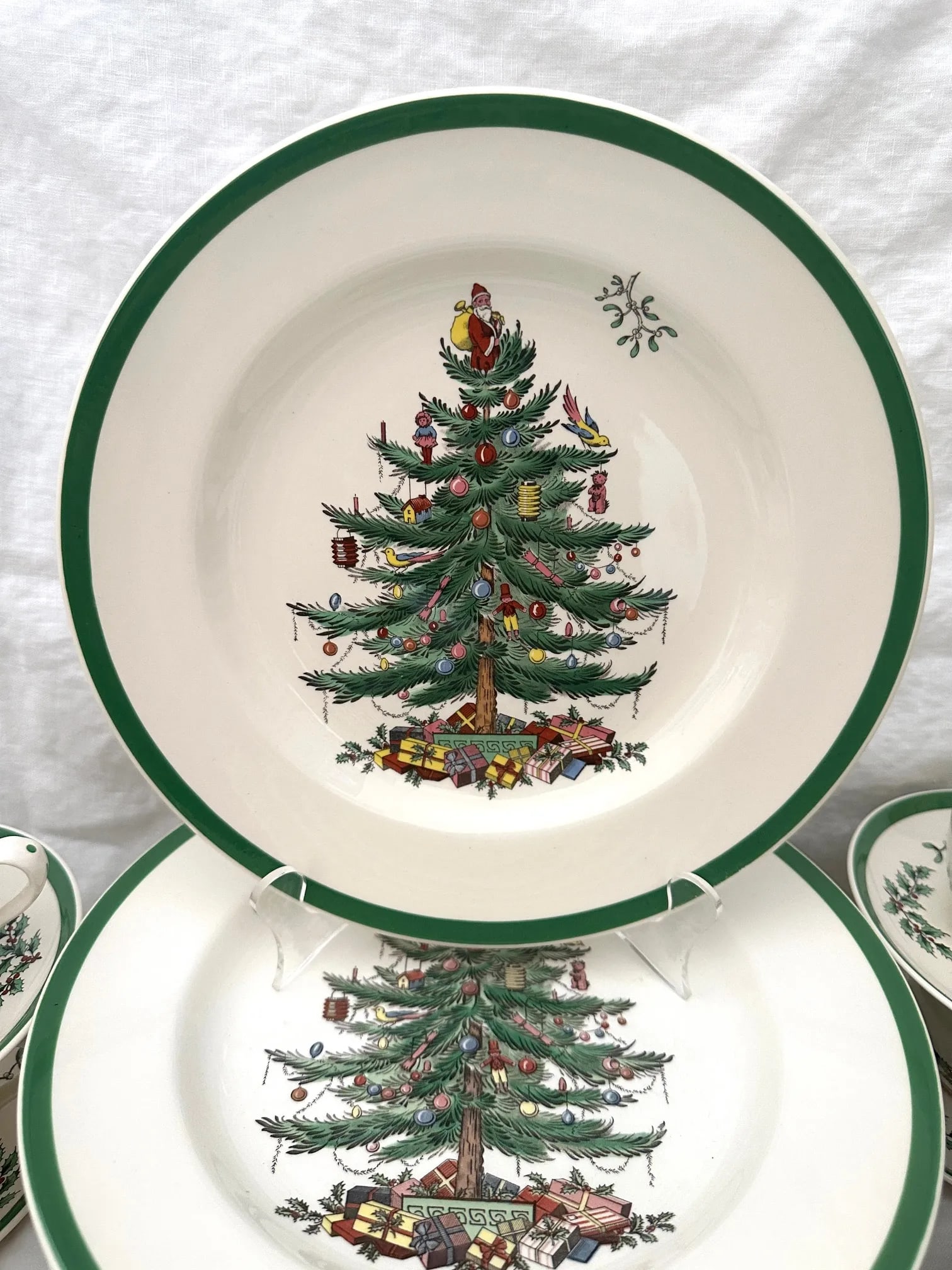 Vintage Spode "Christmas Tree" Dinnerware Set of 66 - 8