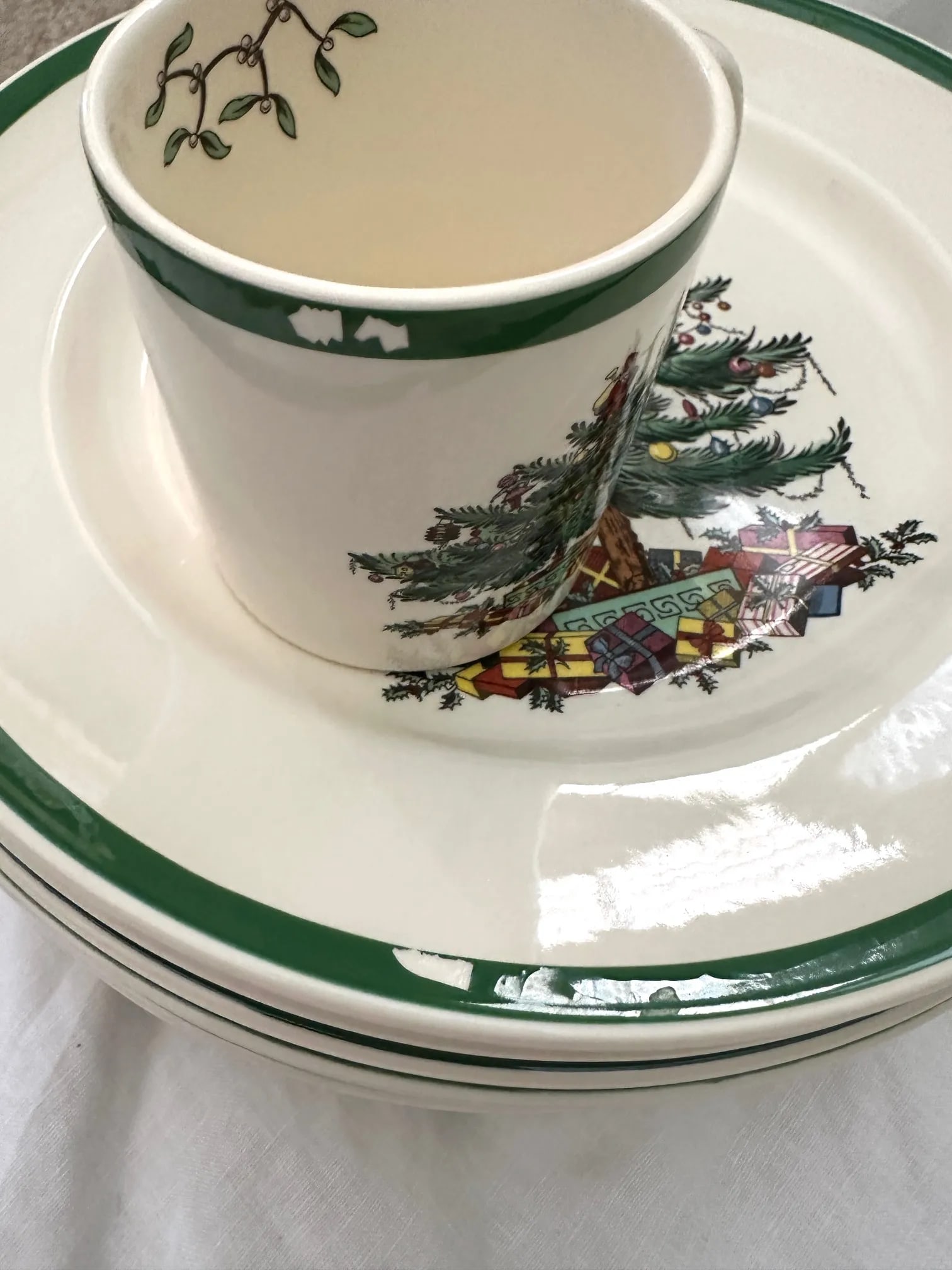 Vintage Spode "Christmas Tree" Dinnerware Set of 66 - 9