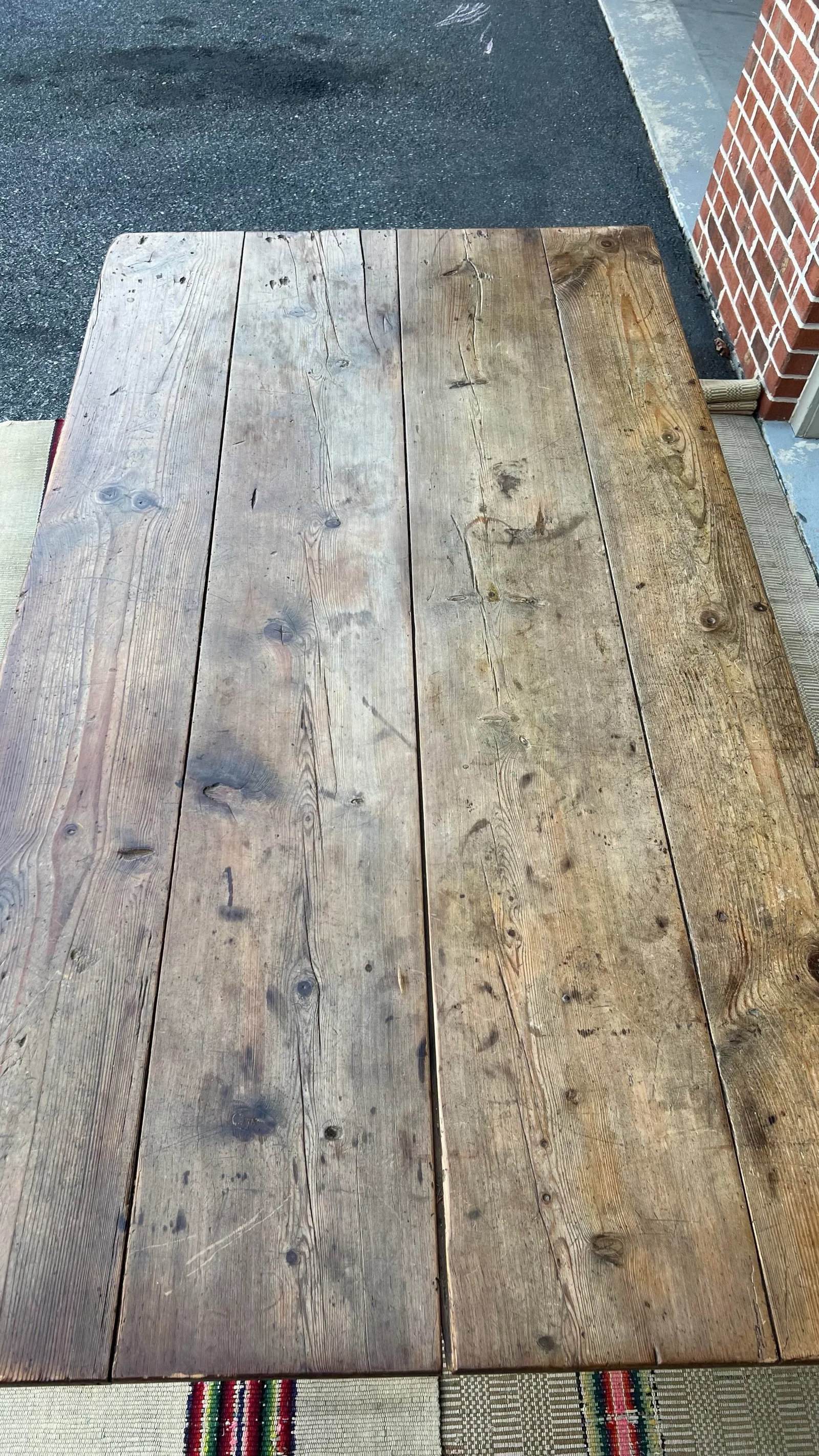 Antique Country French Canadian Paint Decorated Harvest Table, Circa 1830's - 7