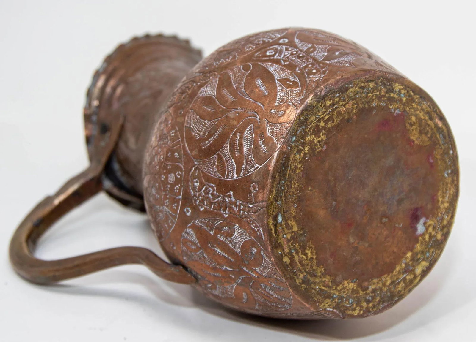 Islamic Persian Copper Pitcher Antique 19th Century Middle Eastern Ewer - 12