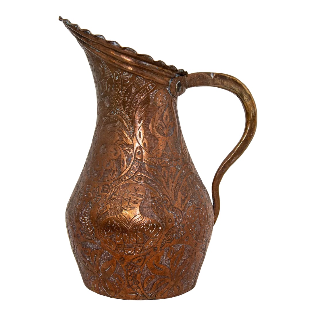 Islamic Persian Copper Pitcher Antique 19th Century Middle Eastern Ewer (1 of 12)