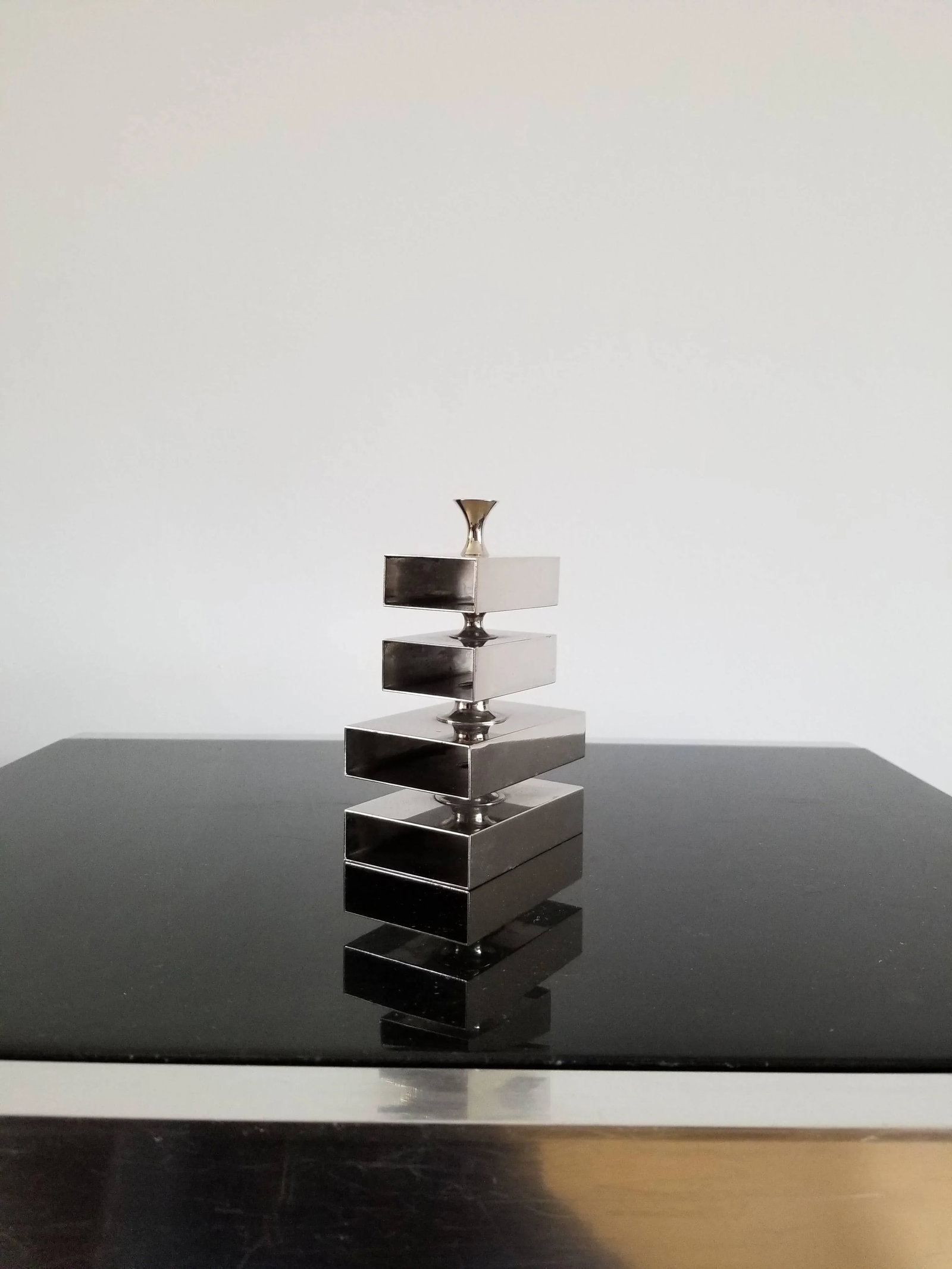 Petite Chrome Pencil Rack by Philippe Barbier, Signed, France, 1970s - 2