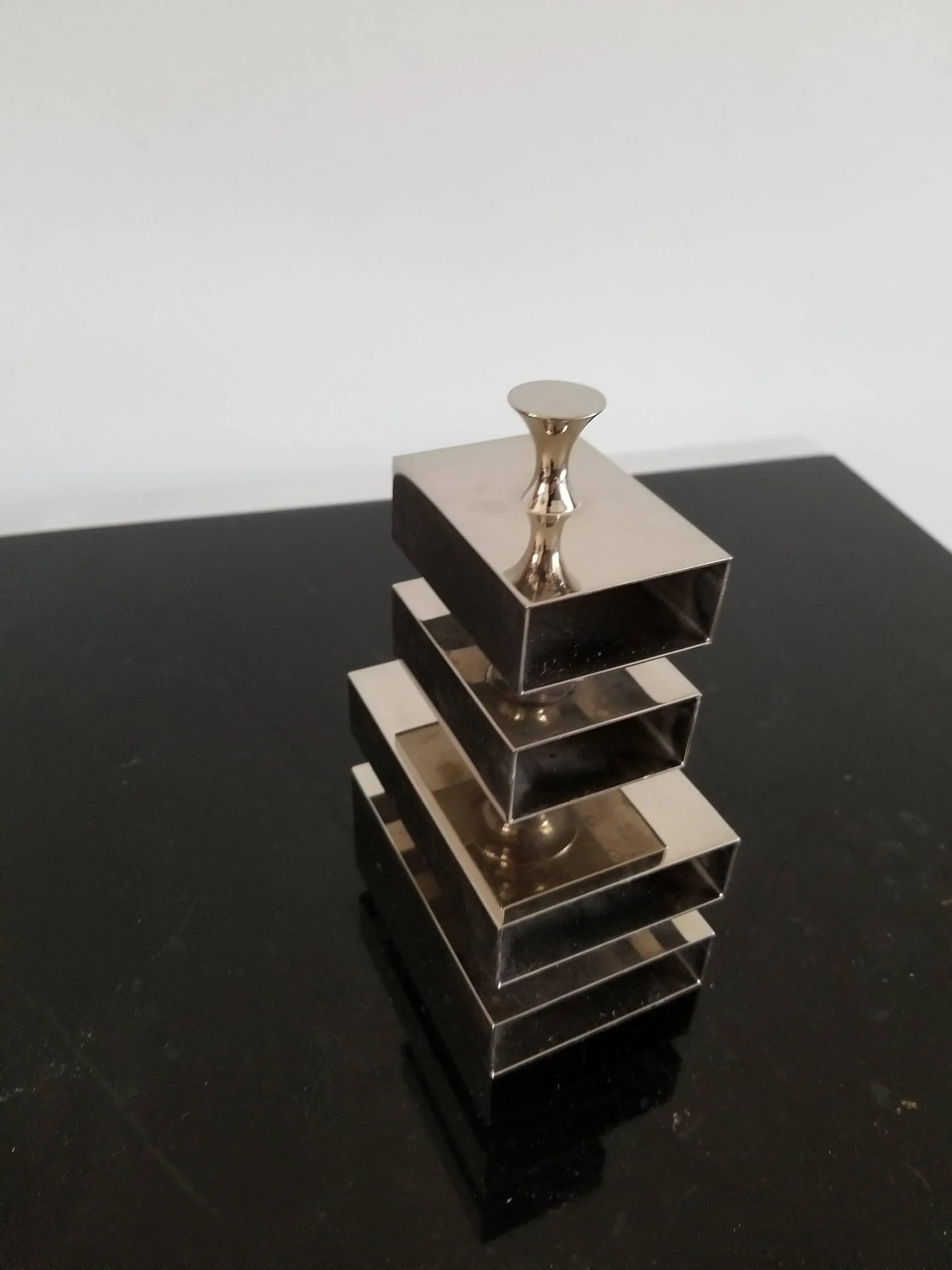 Petite Chrome Pencil Rack by Philippe Barbier, Signed, France, 1970s - 6