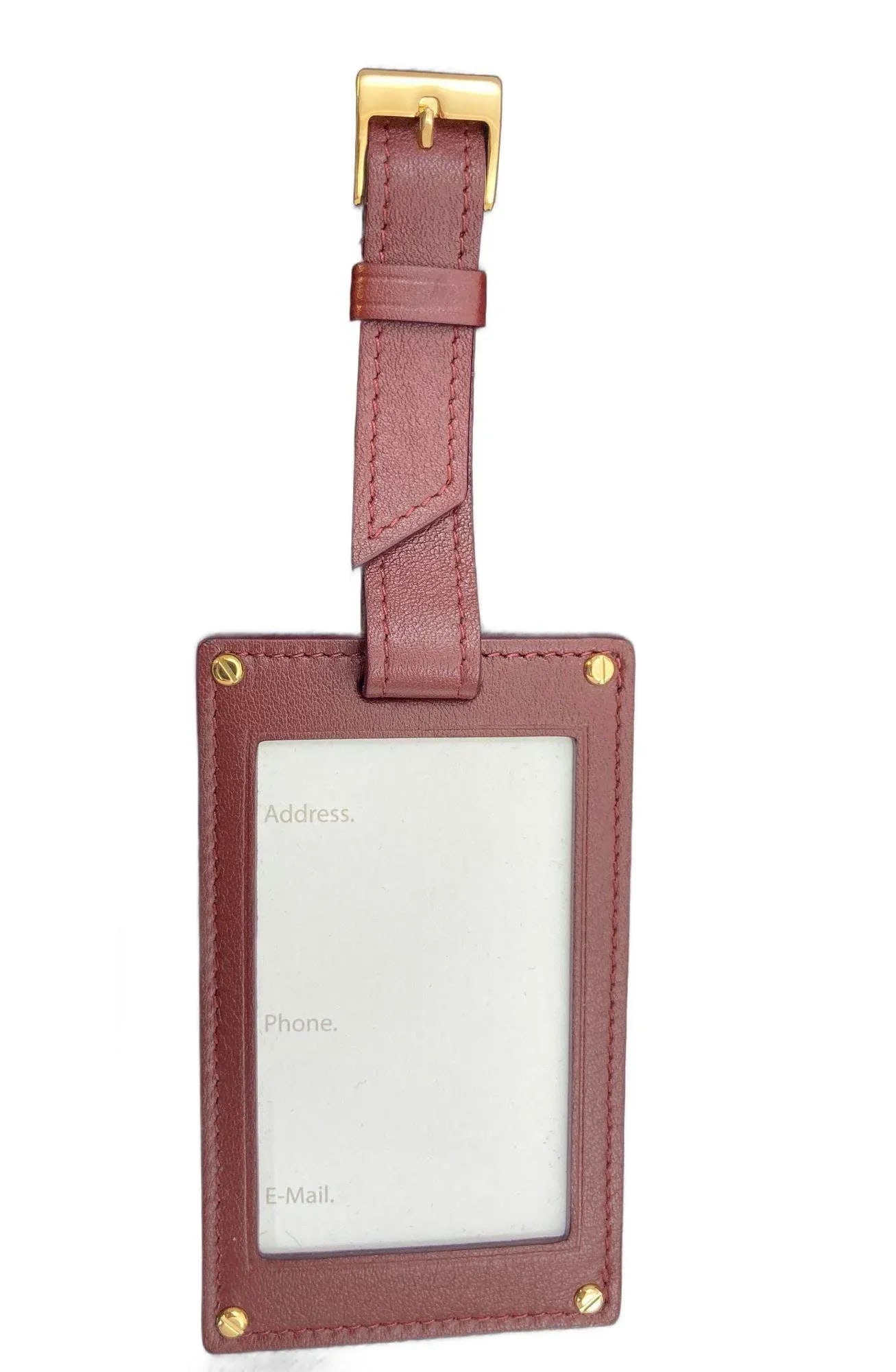 Cartier Paris Burgundy Calfskin Leather Luggage Tag - 7