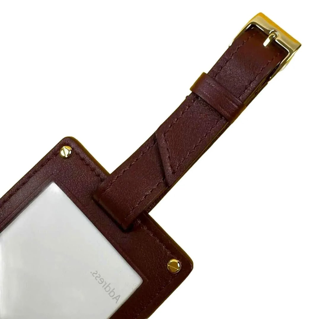 Cartier Paris Burgundy Calfskin Leather Luggage Tag - 9