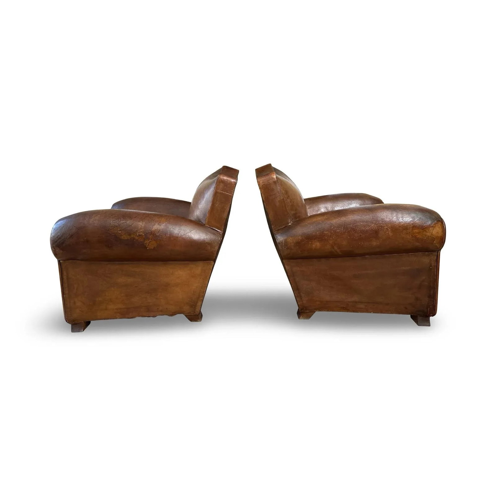 1930 Art Deco French Mustache Back Club Chairs, Christian Lacroix Cushions- a Pair - 2
