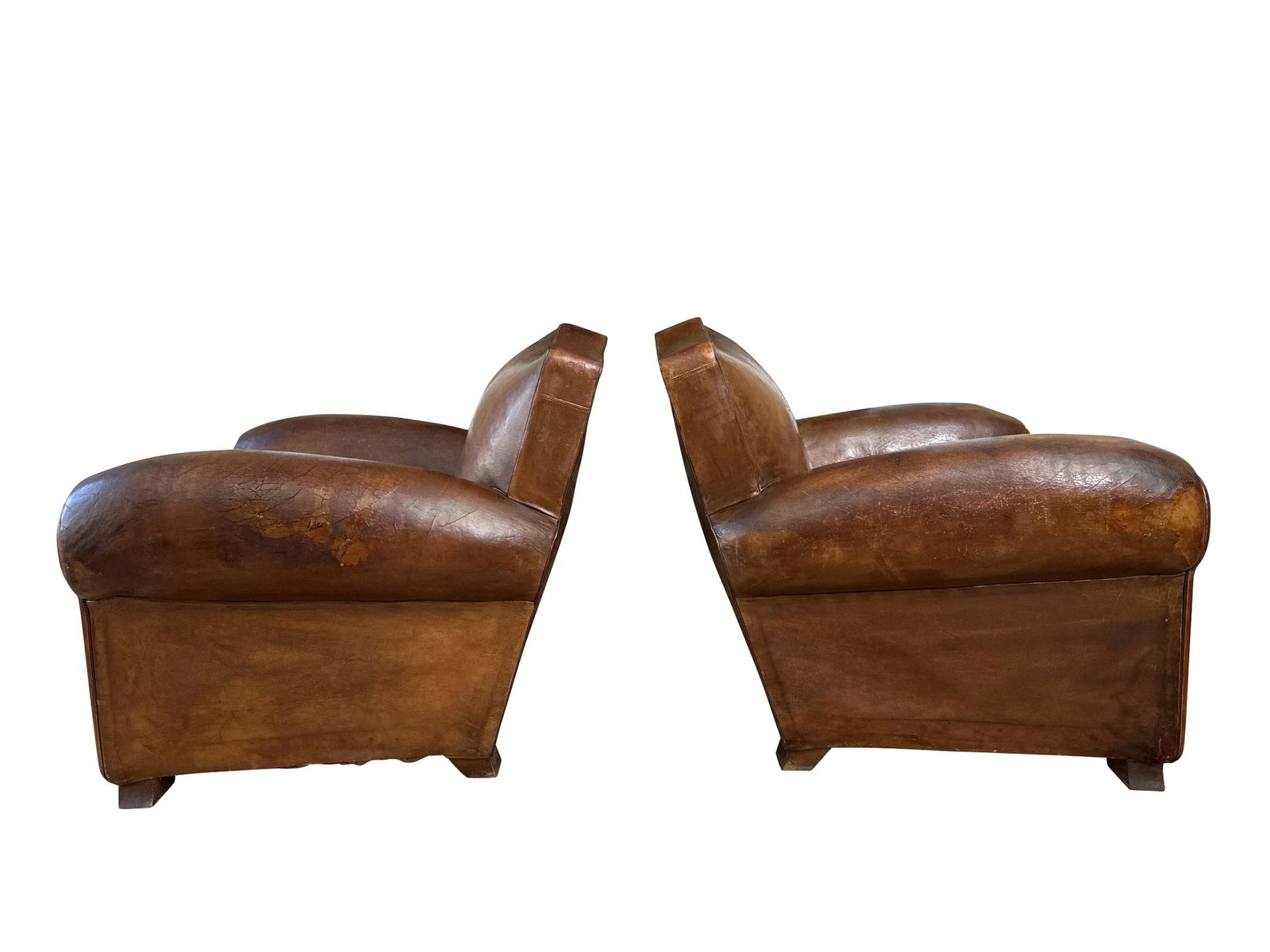 1930 Art Deco French Mustache Back Club Chairs, Christian Lacroix Cushions- a Pair - 5