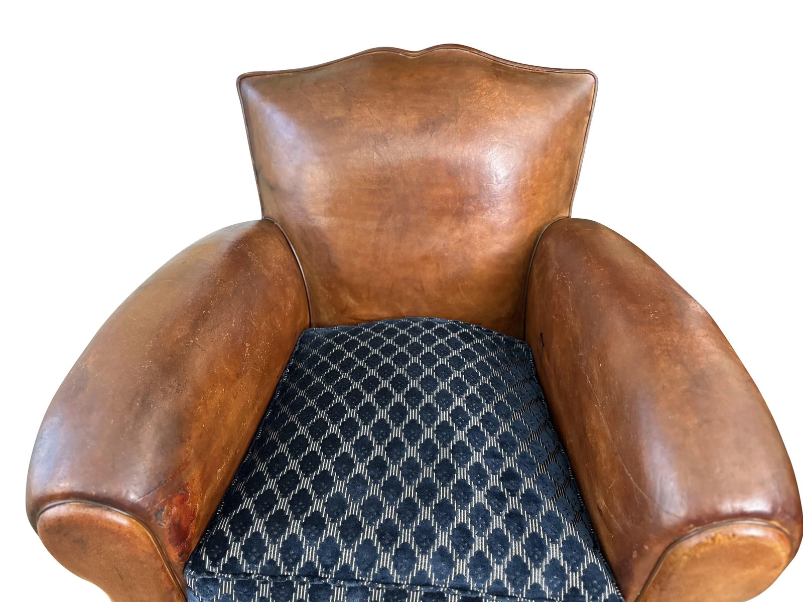 1930 Art Deco French Mustache Back Club Chairs, Christian Lacroix Cushions- a Pair - 6