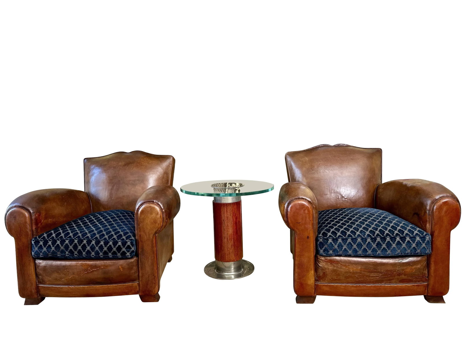 1930 Art Deco French Mustache Back Club Chairs, Christian Lacroix Cushions- a Pair - 7