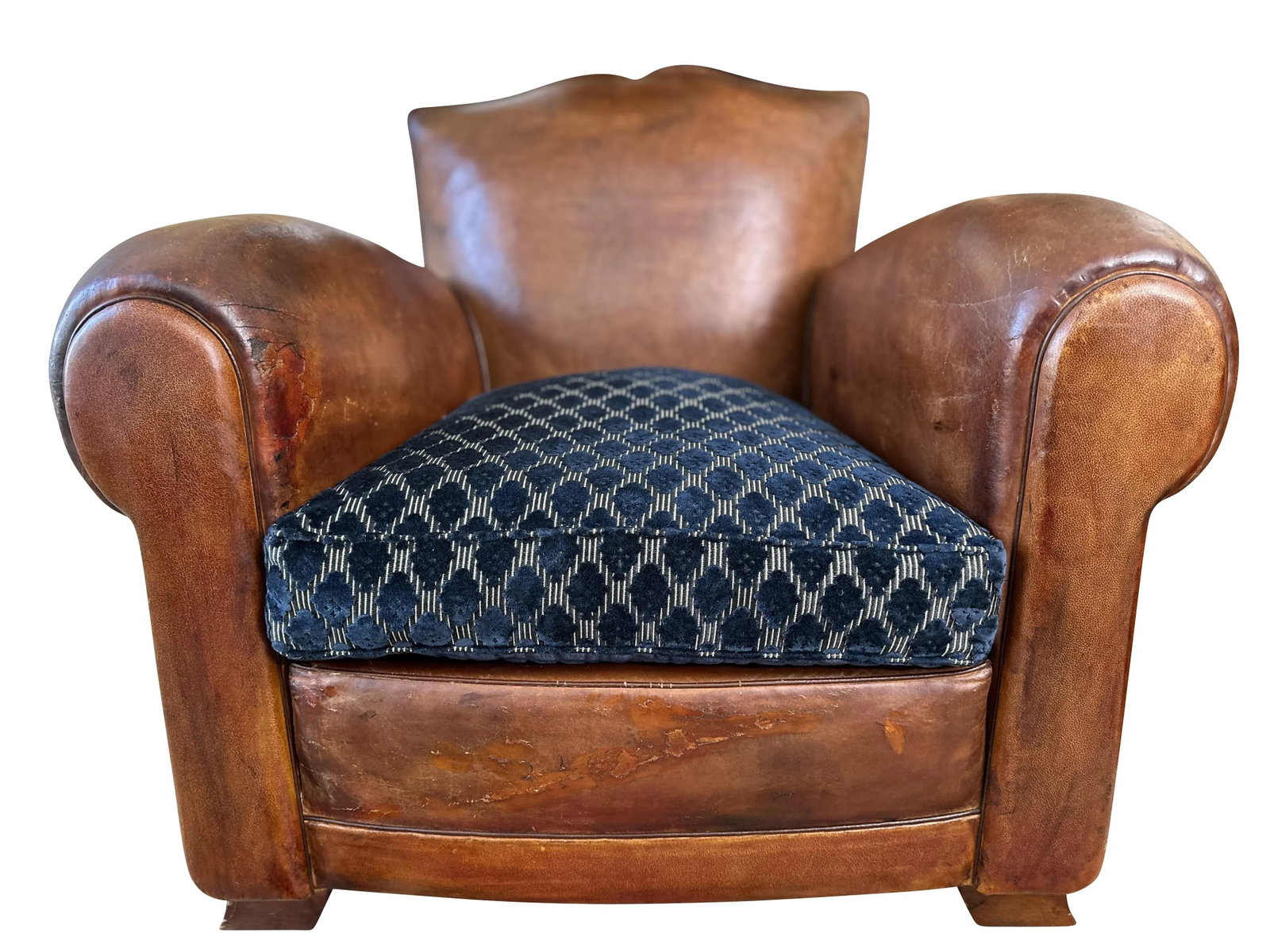 1930 Art Deco French Mustache Back Club Chairs, Christian Lacroix Cushions- a Pair - 8