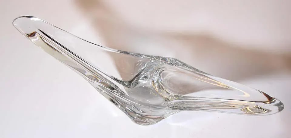 Daum France Sculptural Curvilinear Crystal Art Glass Fruit Bowl Centerpiece - 2