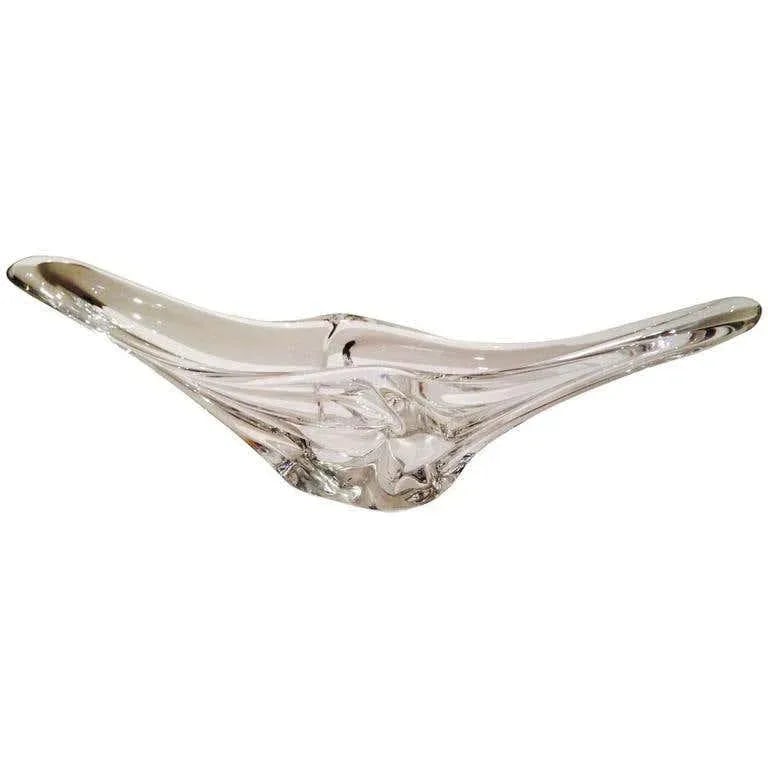 Daum France Sculptural Curvilinear Crystal Art Glass Fruit Bowl Centerpiece - 3