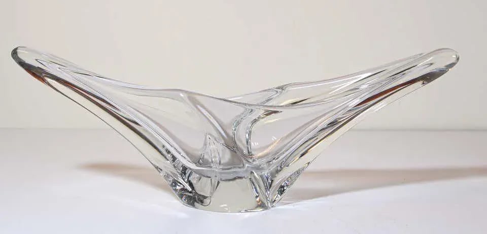 Daum France Sculptural Curvilinear Crystal Art Glass Fruit Bowl Centerpiece - 4