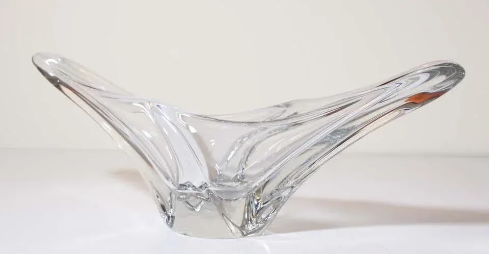 Daum France Sculptural Curvilinear Crystal Art Glass Fruit Bowl Centerpiece - 6