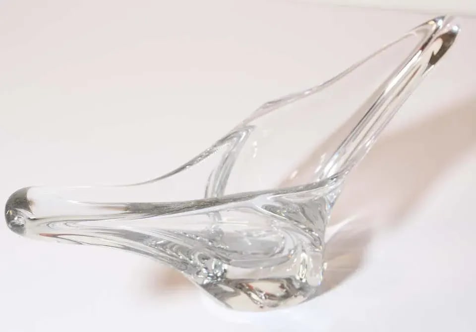 Daum France Sculptural Curvilinear Crystal Art Glass Fruit Bowl Centerpiece - 7
