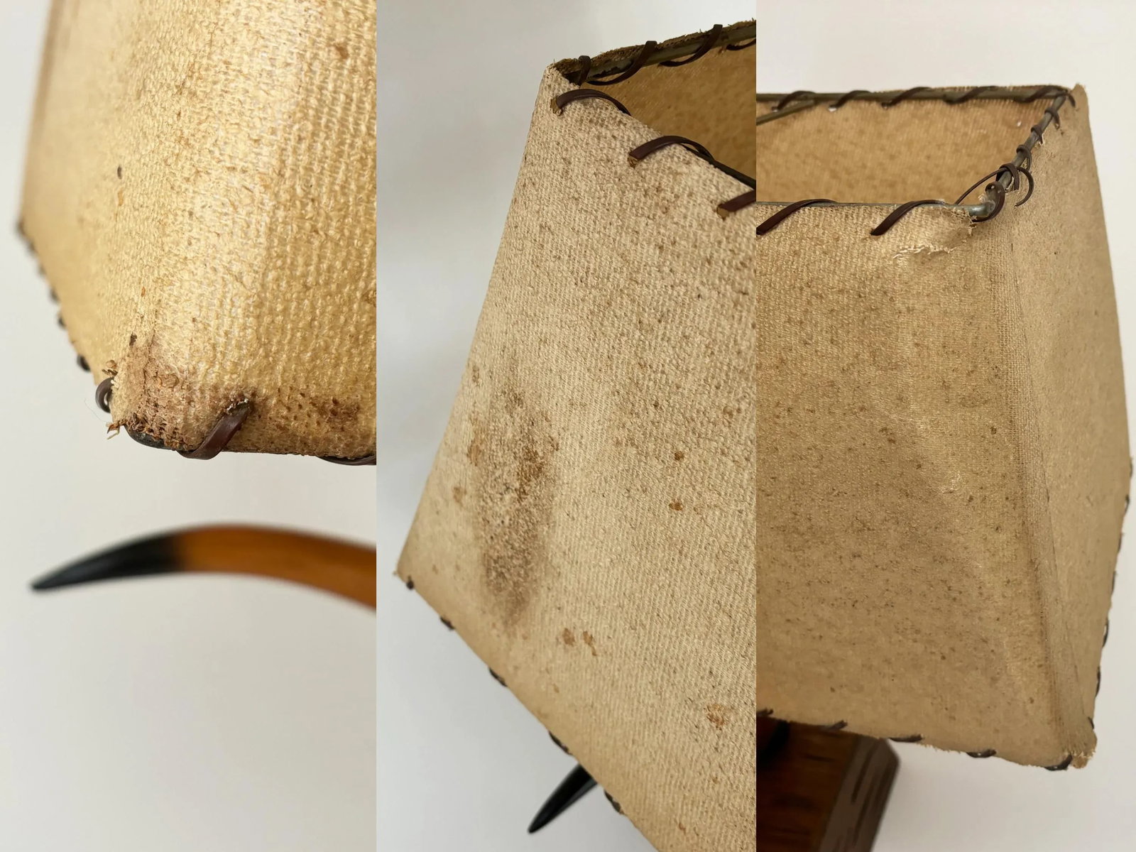 1950s Vintage A. Brandt Ranch Oak Longhorn Steer Table Lamp - 11