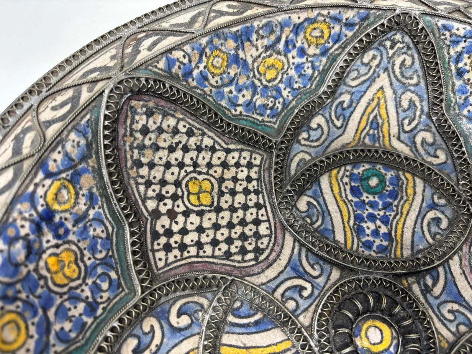 Antique Moroccan Moorish Handcrafted Ceramic Bowl Dish From Fez - 10