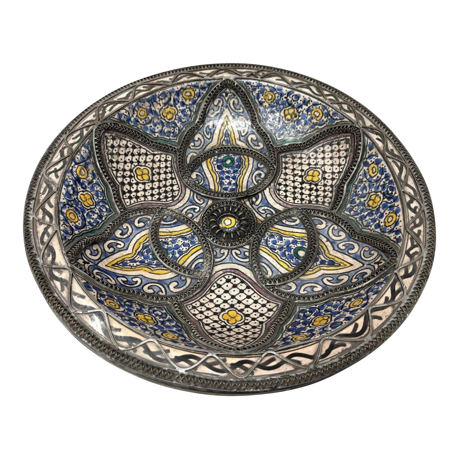 Antique Moroccan Moorish Handcrafted Ceramic Bowl Dish From Fez (1 of 12)