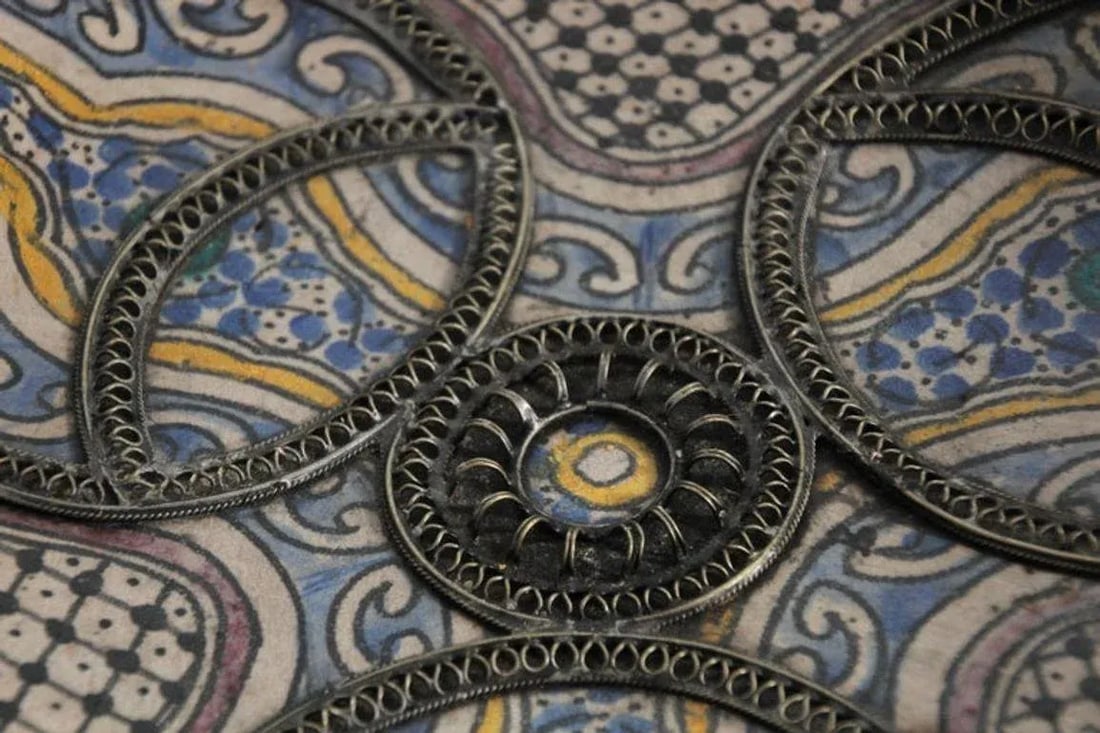 Antique Moroccan Moorish Handcrafted Ceramic Bowl Dish From Fez - 6