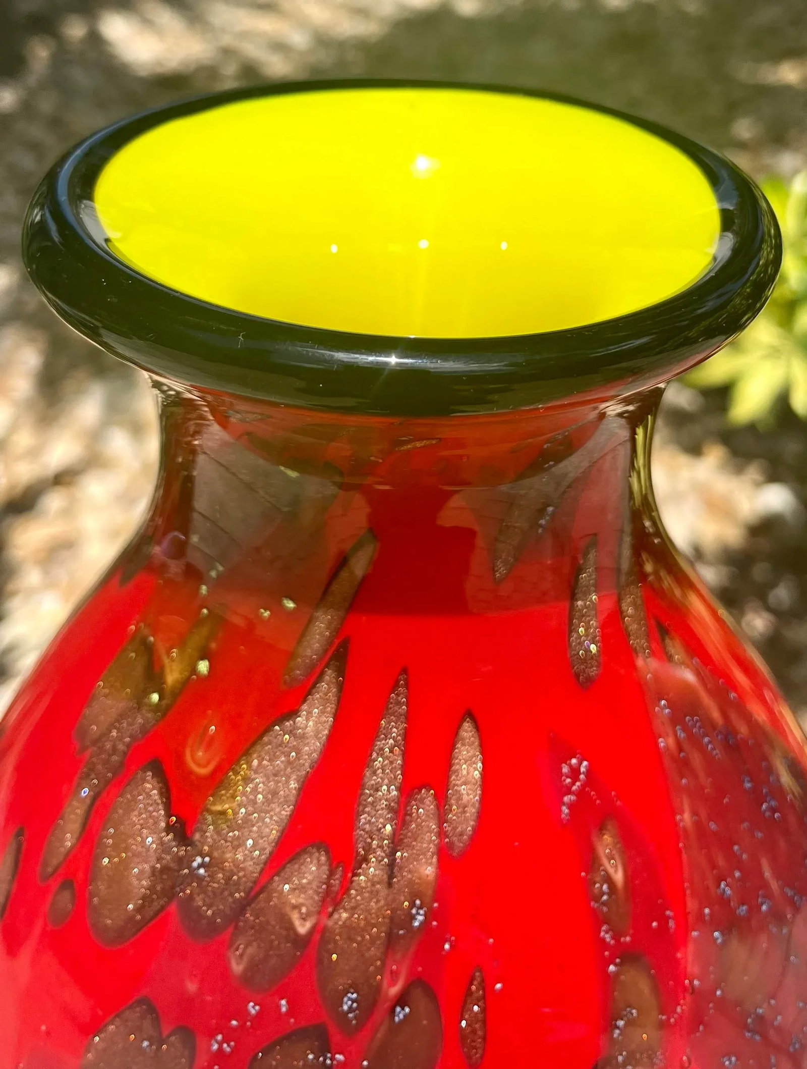 Late 20th Century Murano Red Art Glass Vase From Cristalleria d'Arte - 4