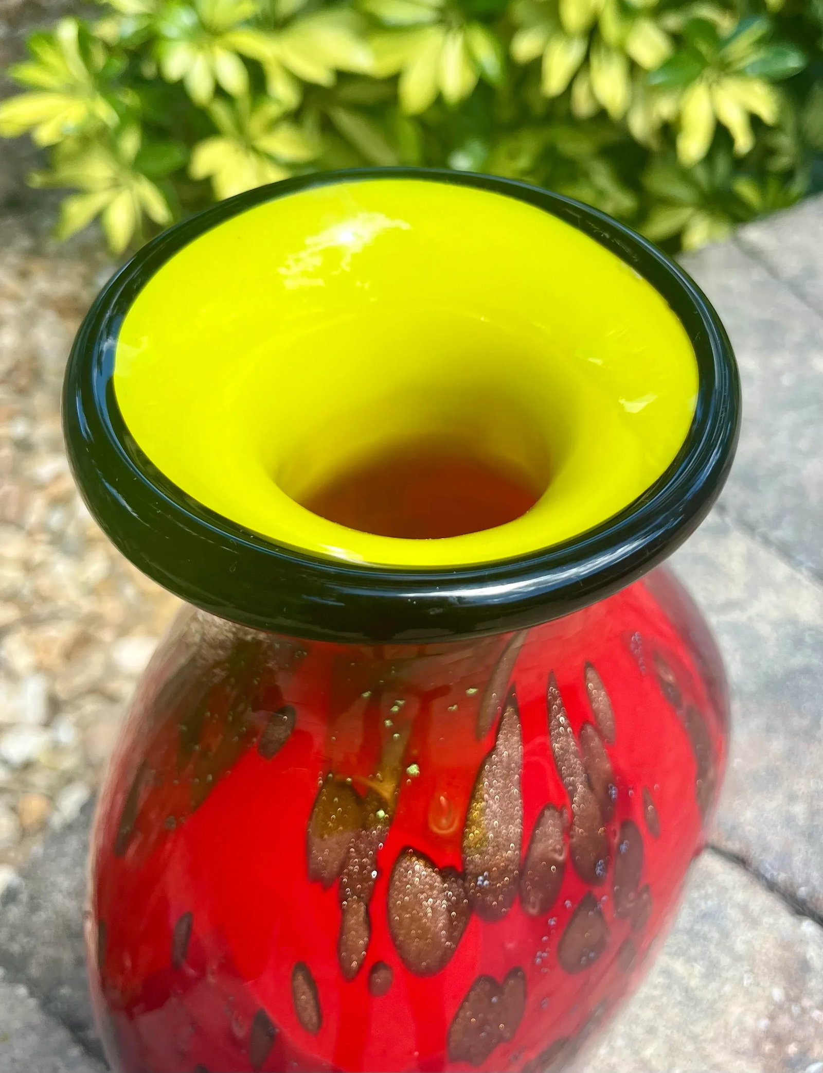 Late 20th Century Murano Red Art Glass Vase From Cristalleria d'Arte - 5