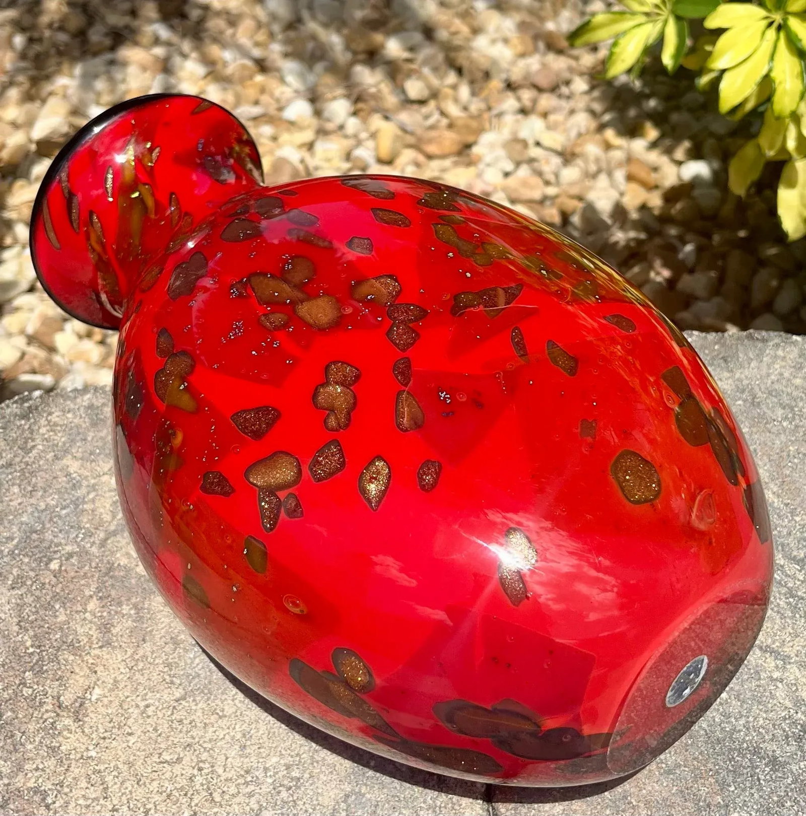 Late 20th Century Murano Red Art Glass Vase From Cristalleria d'Arte - 7