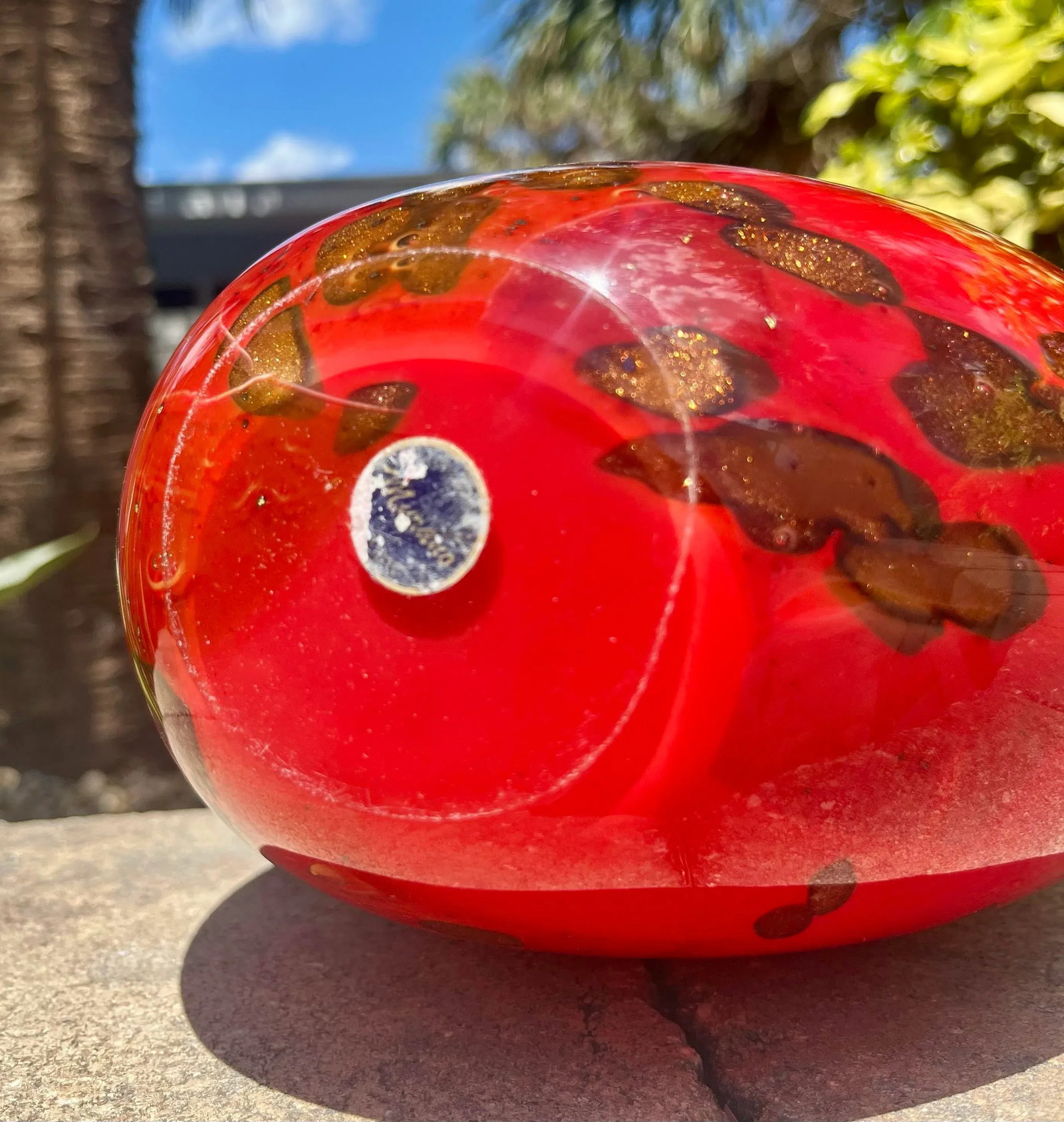 Late 20th Century Murano Red Art Glass Vase From Cristalleria d'Arte - 9