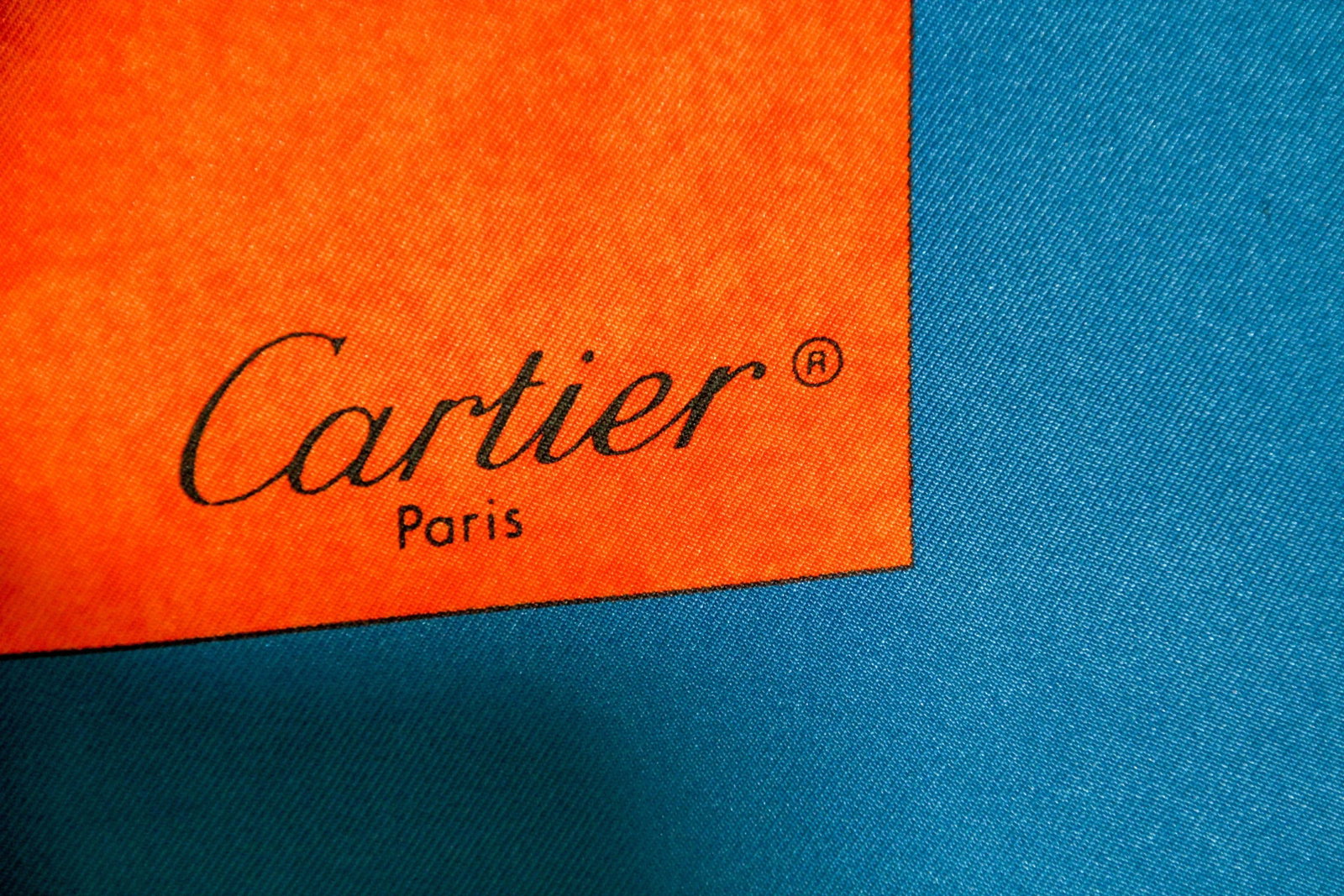 CARTIER Paris Silk Scarf Blue and Yellow Panther Bracelets in Box - 10