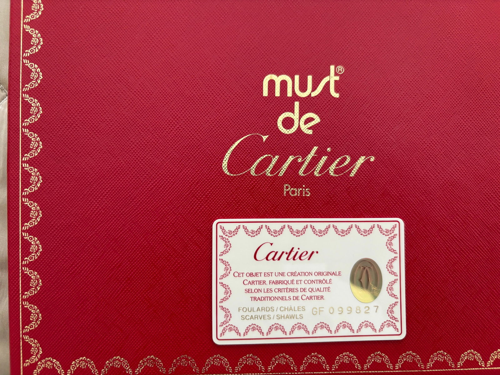 CARTIER Paris Silk Scarf Blue and Yellow Panther Bracelets in Box - 12