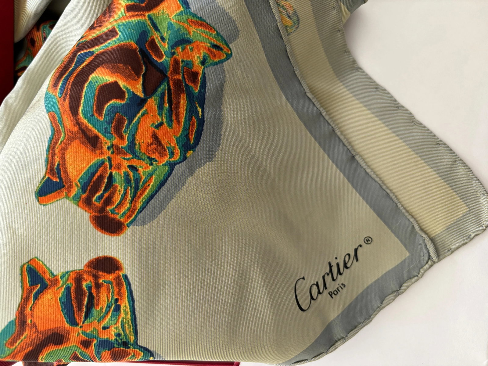CARTIER Paris Silk Scarf Panther Bracelets Jewellery in Box - 9