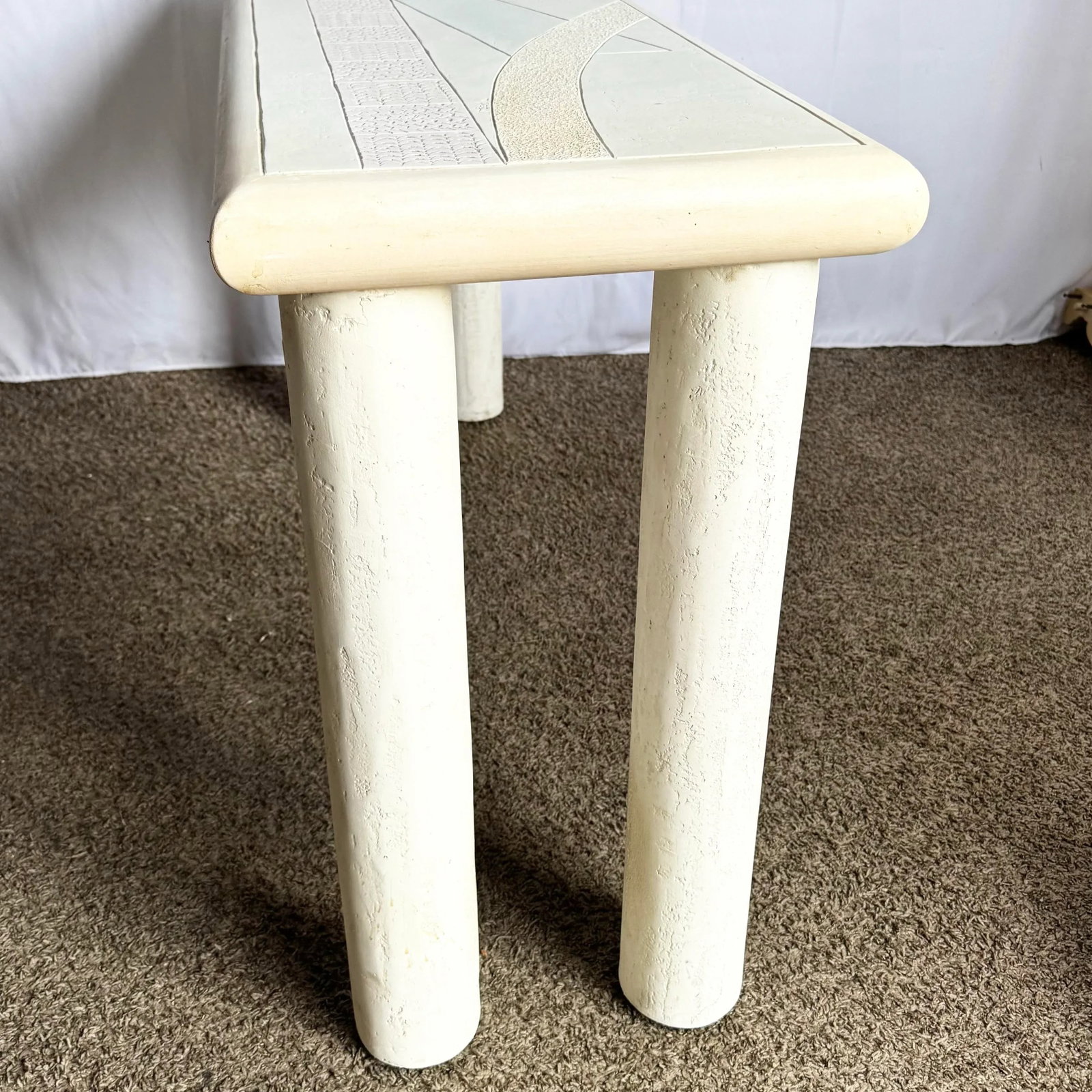 Vintage Postmodern J Berdou Signed Plaster Finished Console Table - 5