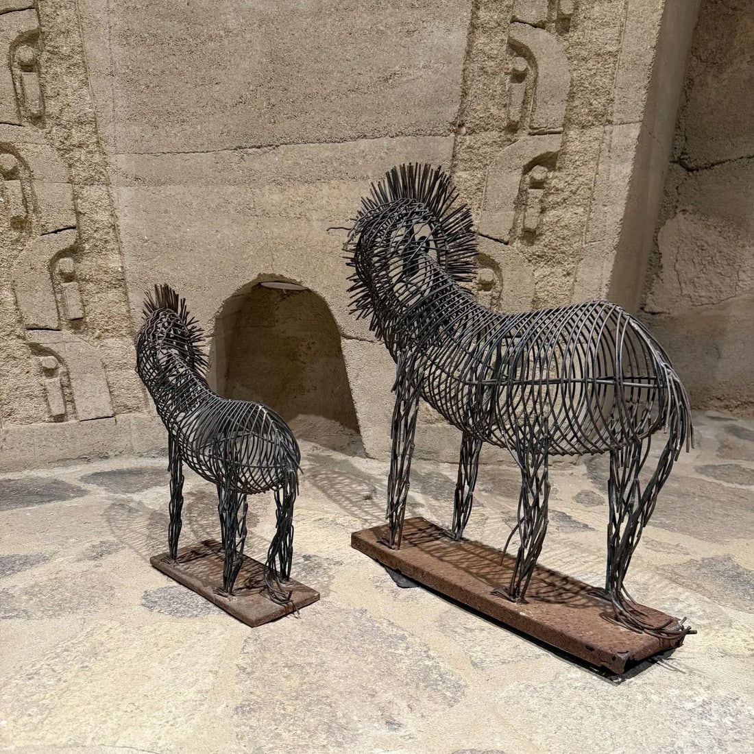 Pair Lions C Jere Iron Sculptures Mid Century - 5