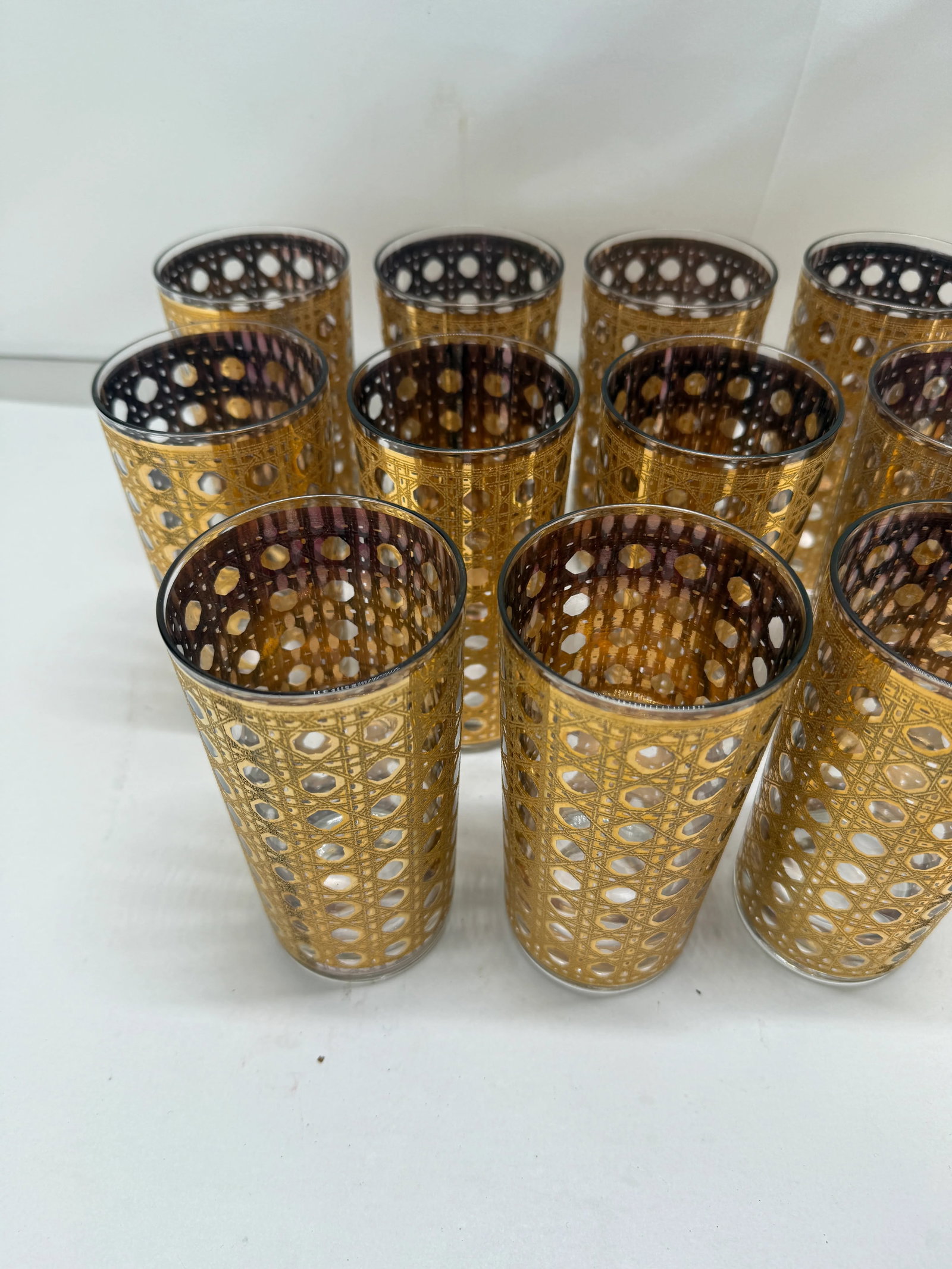 Set of 8 MCM Culver Ltd. "Cannella" Pattern Highball Glasses C. 1960 - 8