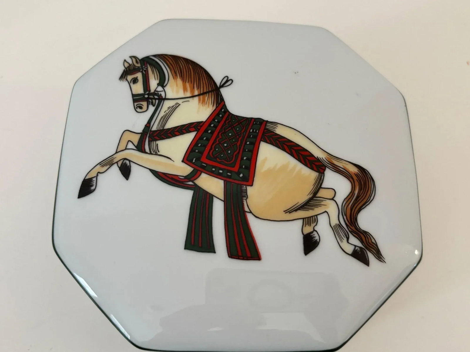 Philippe Deshoulieres for Sophie D'E Limoges Signed Porcelain Horse Trinket Box - 2