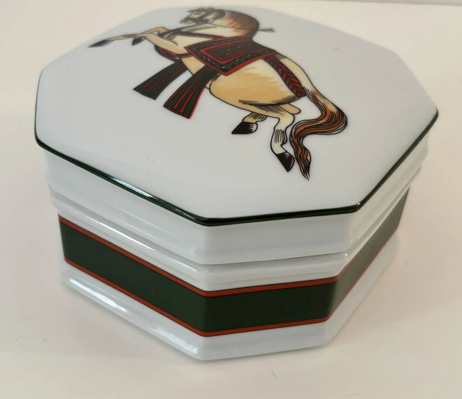 Philippe Deshoulieres for Sophie D'E Limoges Signed Porcelain Horse Trinket Box - 7