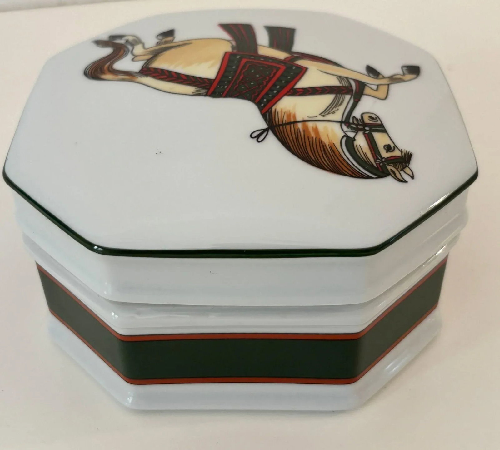 Philippe Deshoulieres for Sophie D'E Limoges Signed Porcelain Horse Trinket Box - 9