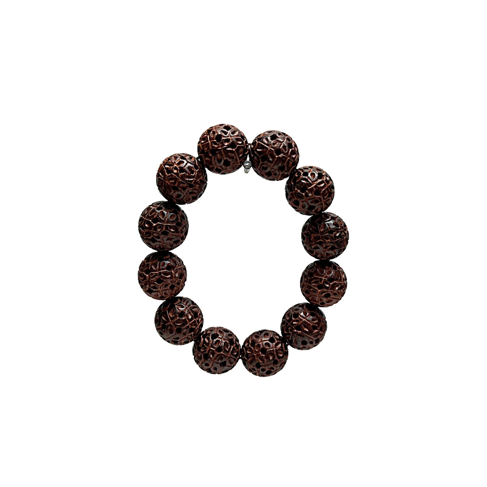 Chinese Zitan Rosewood Carved Beads Hand Rosary Praying Bracelet - 5