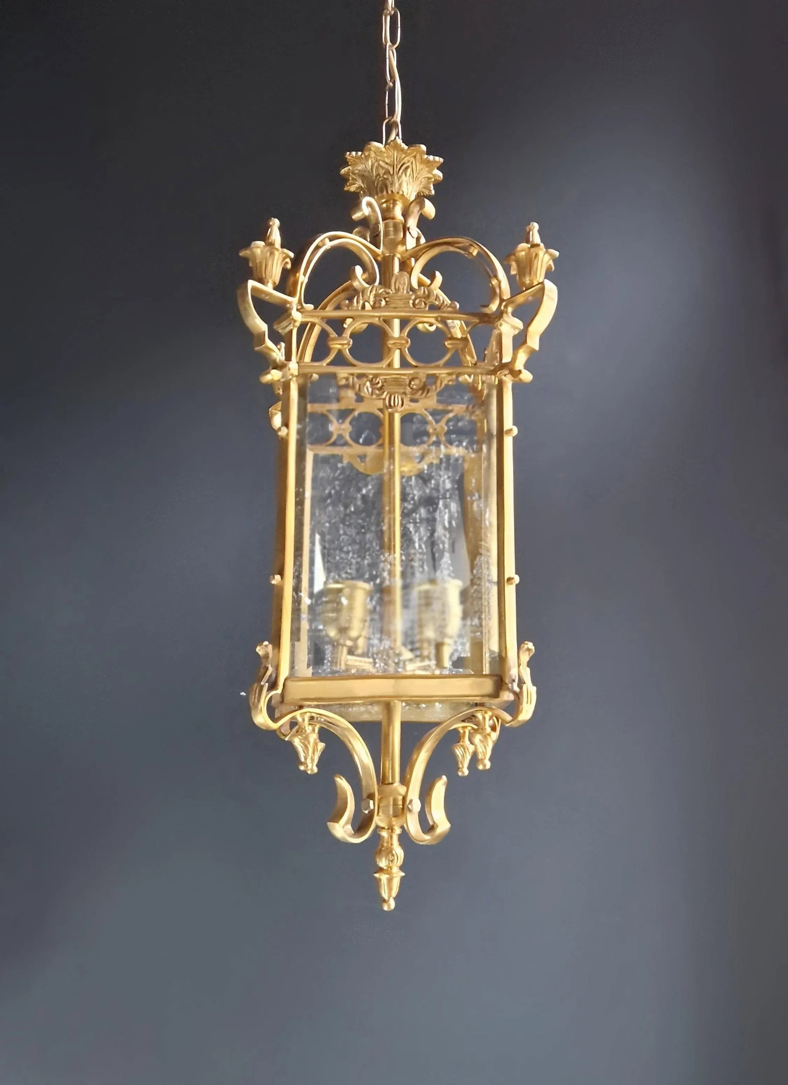 Brass and Glass Pendant Lantern - 2