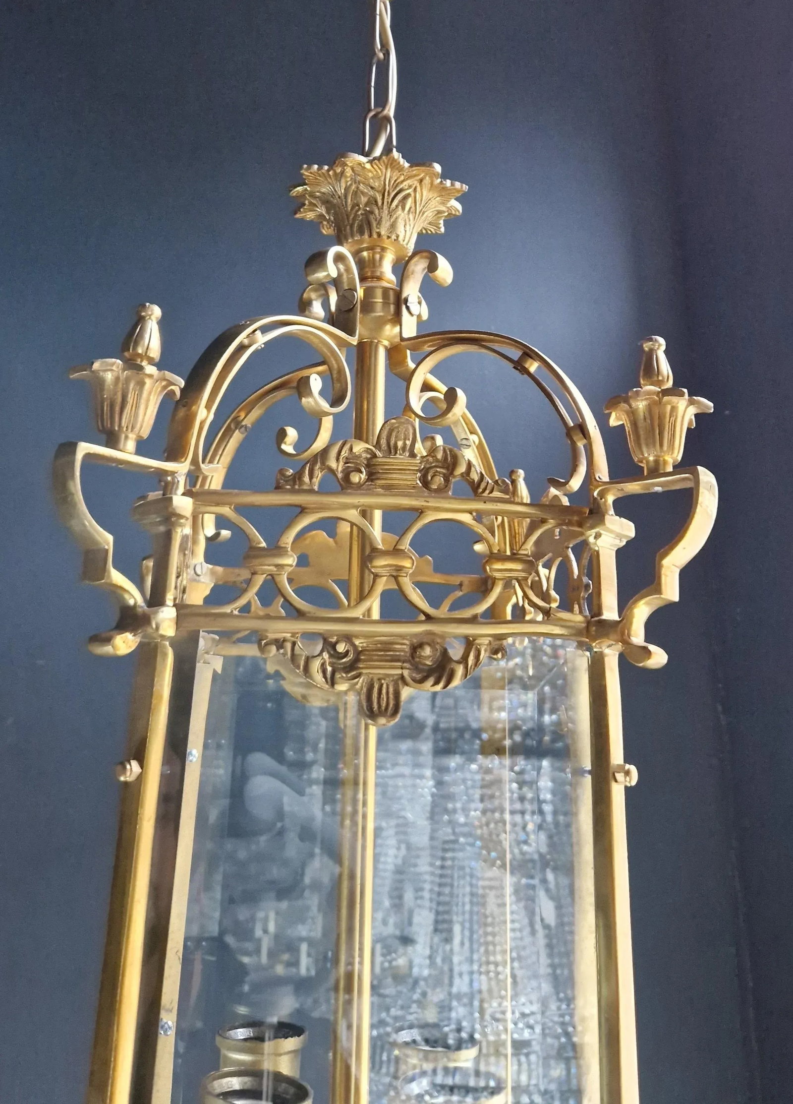 Brass and Glass Pendant Lantern - 4